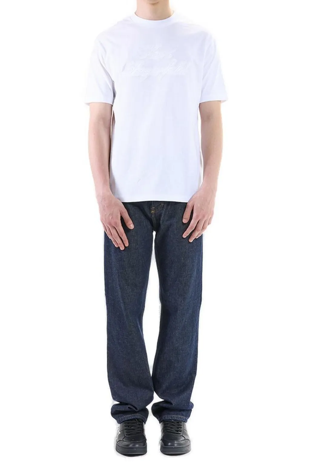 Karl Lagerfeld Logo Embossed Crewneck T-Shirt
