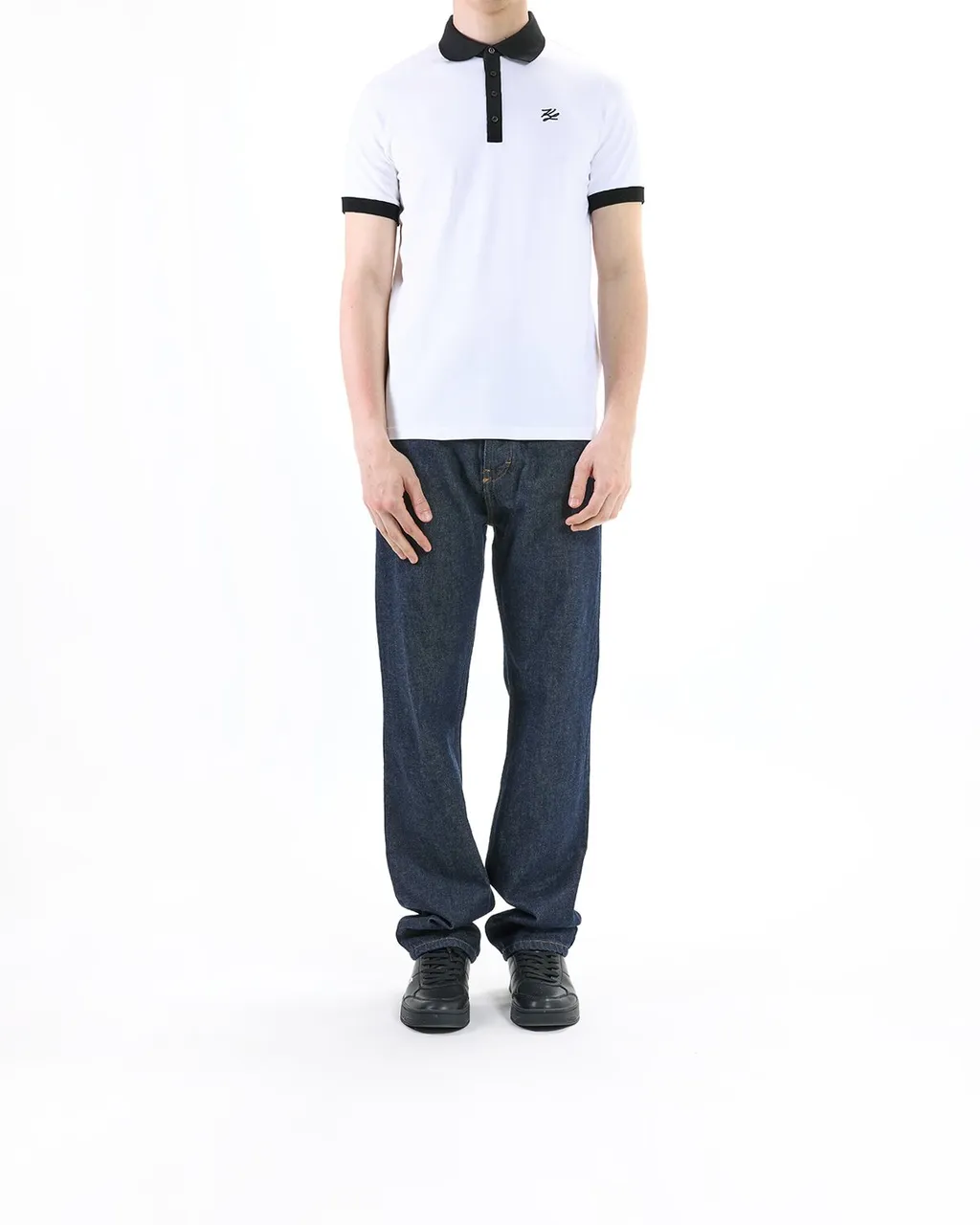Karl Lagerfeld Contrast Collar Polo Shirt