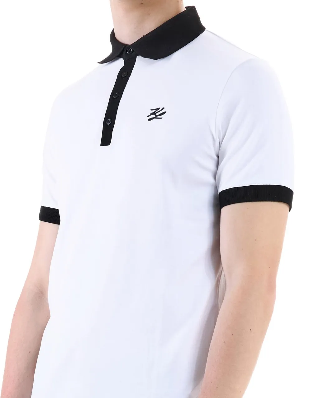 Karl Lagerfeld Contrast Collar Polo Shirt