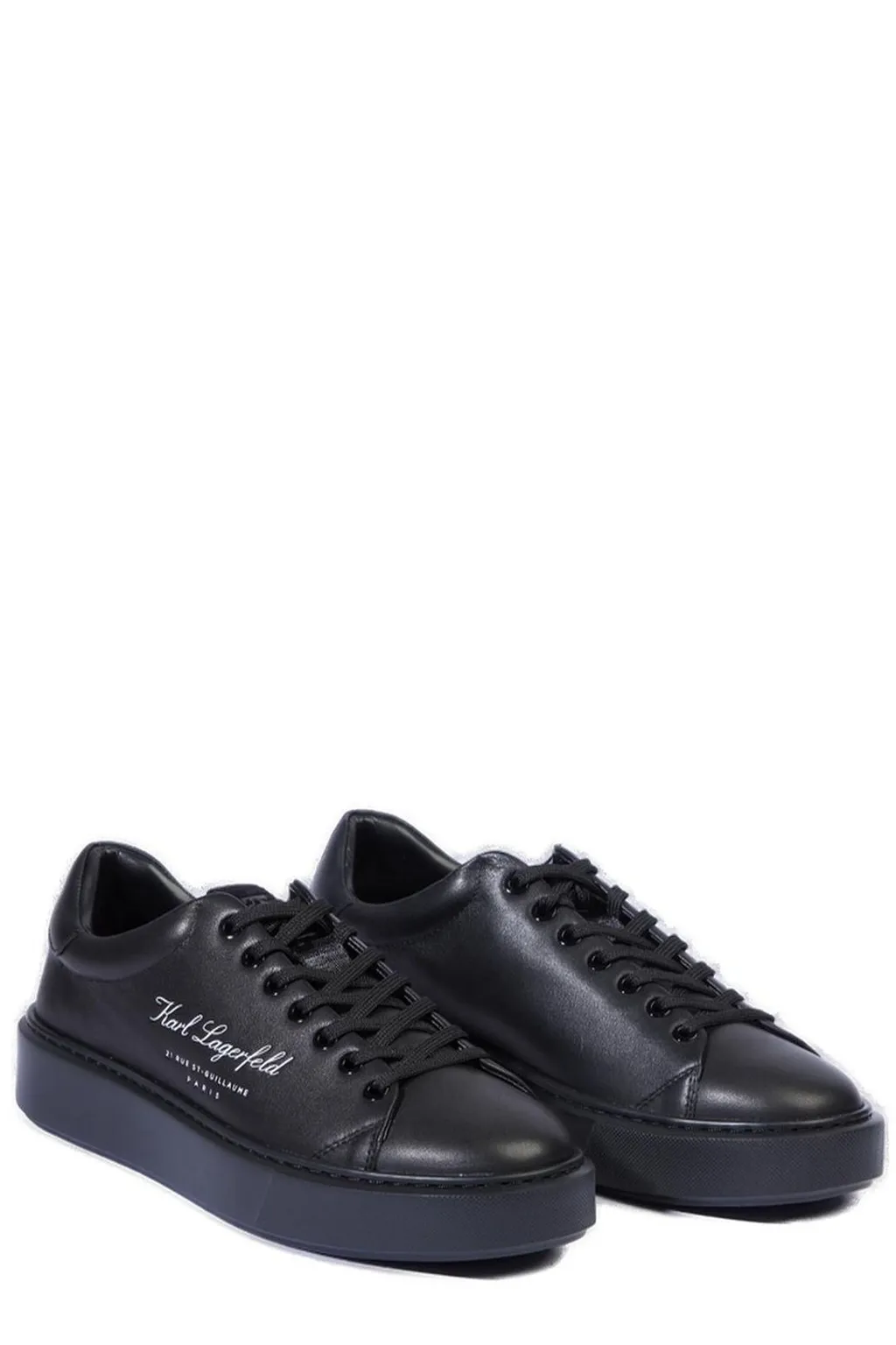 Karl Lagerfeld Logo Embossed Lace-Up Trainers