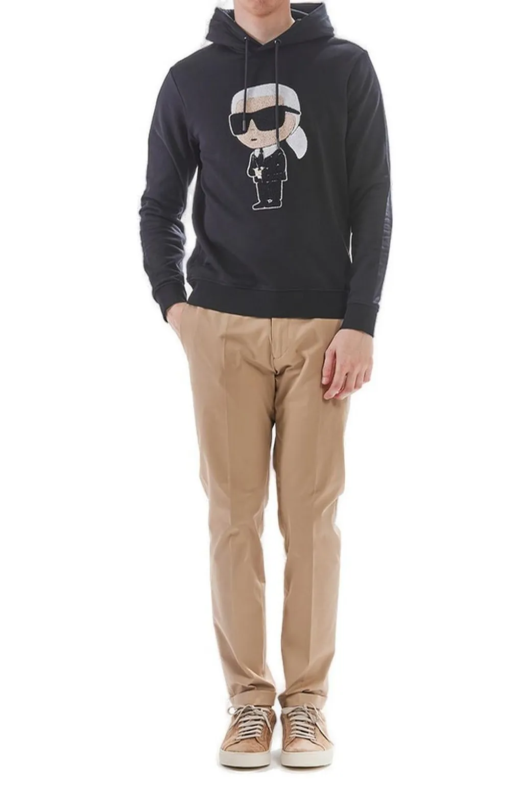 Karl Lagerfeld Patch Drawstring Hoodie