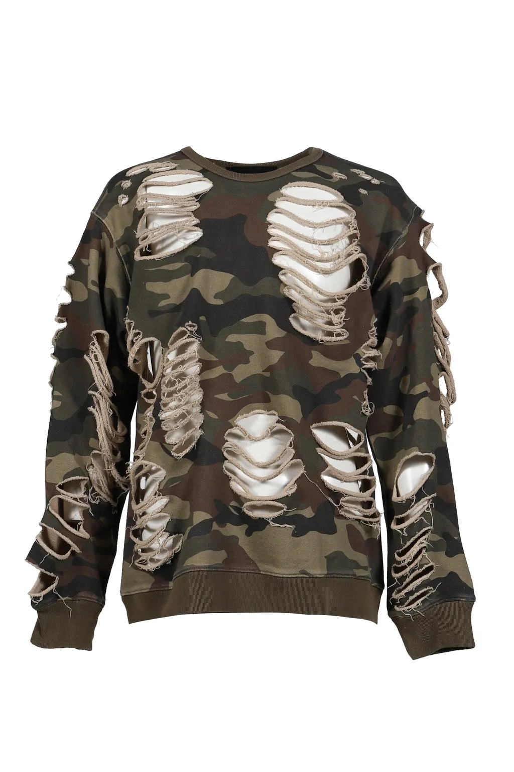 Distressed Crewneck / Camo