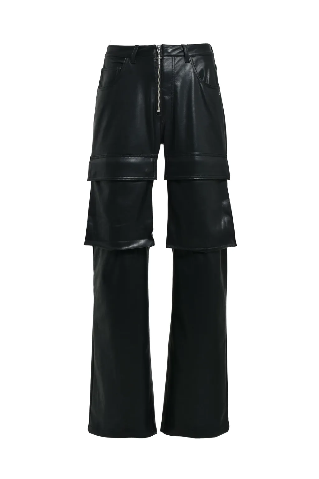 Faux Leather Cargo Pants V2 / Blk