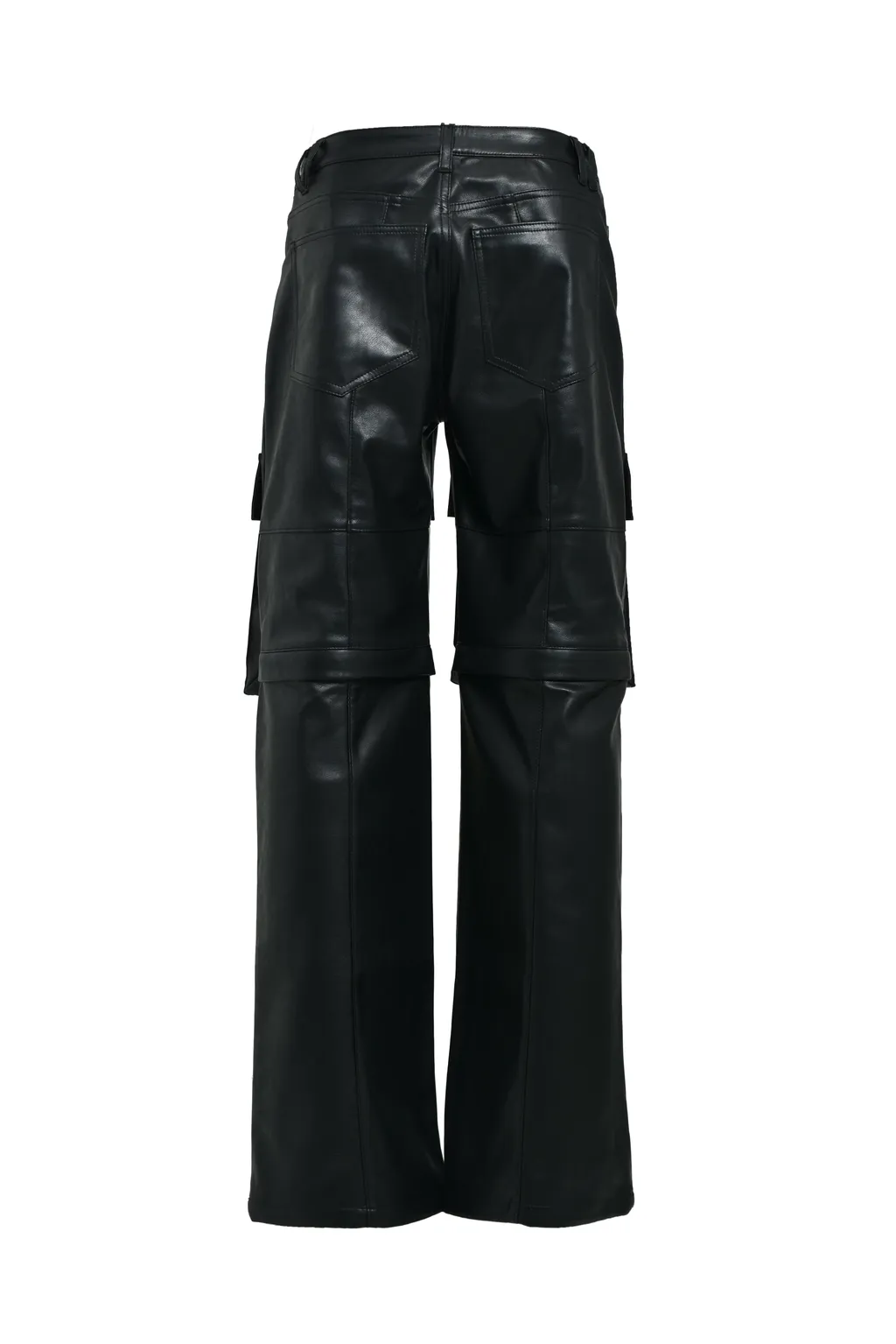 Faux Leather Cargo Pants V2 / Blk