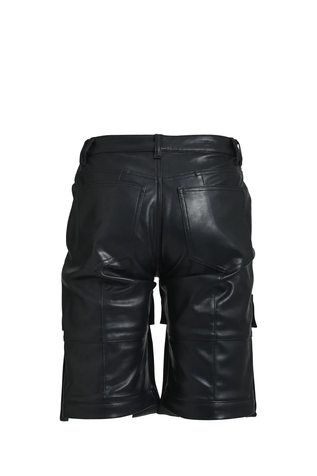 Faux Leather Cargo Pants V2 / Blk