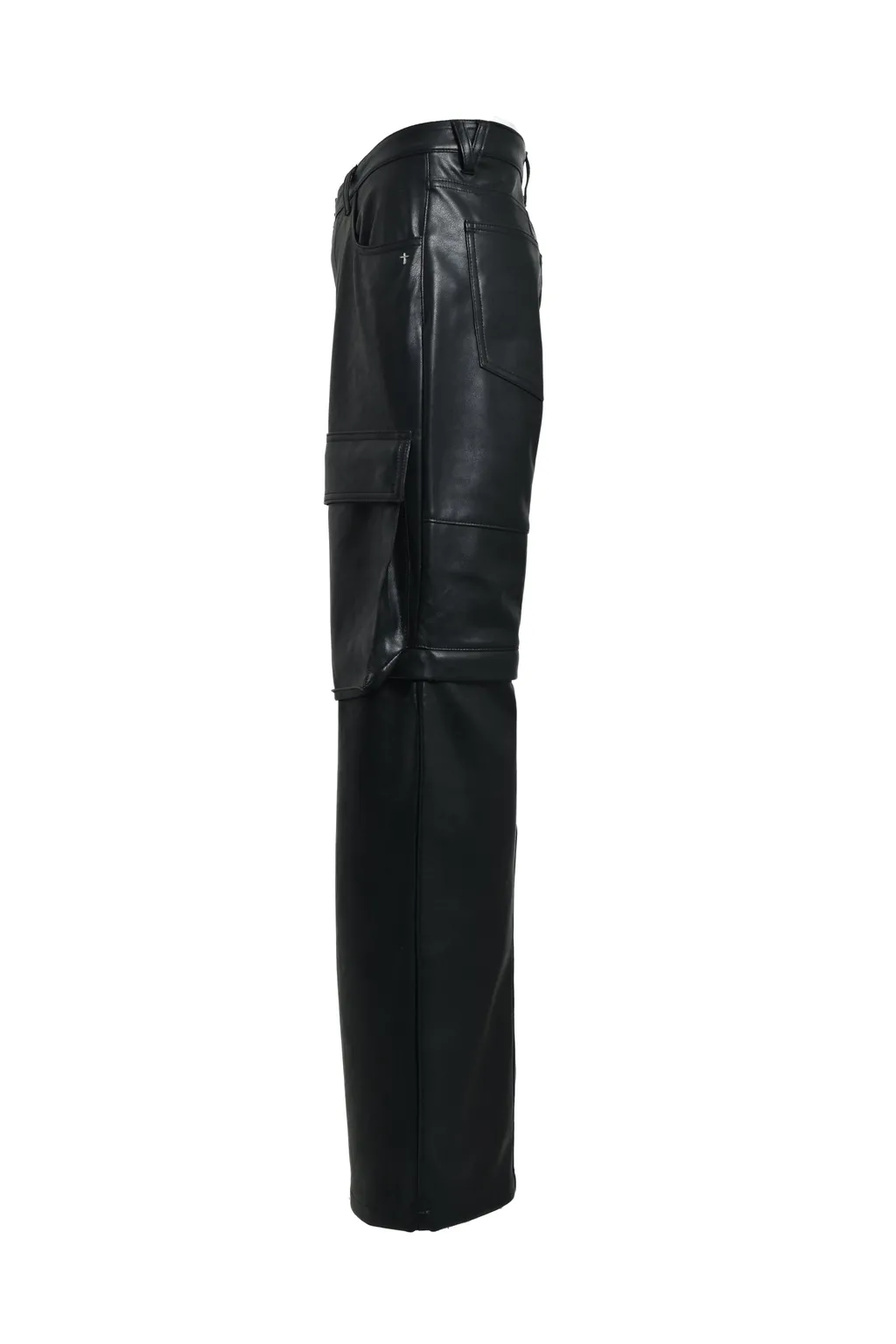 Faux Leather Cargo Pants V2 / Blk