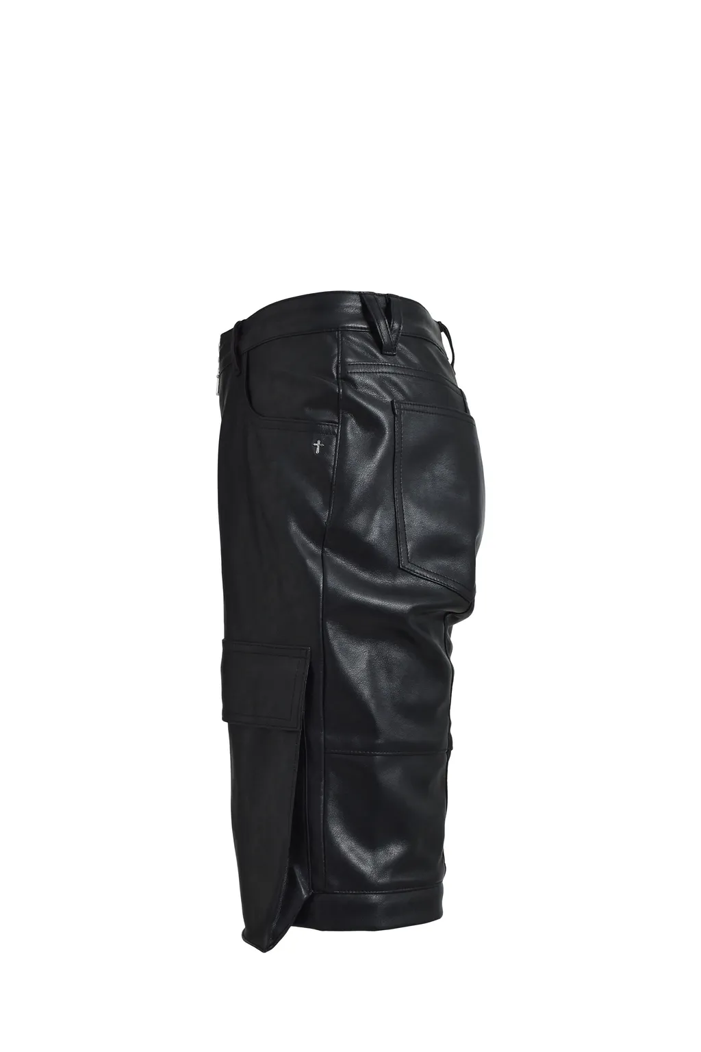 Faux Leather Cargo Pants V2 / Blk