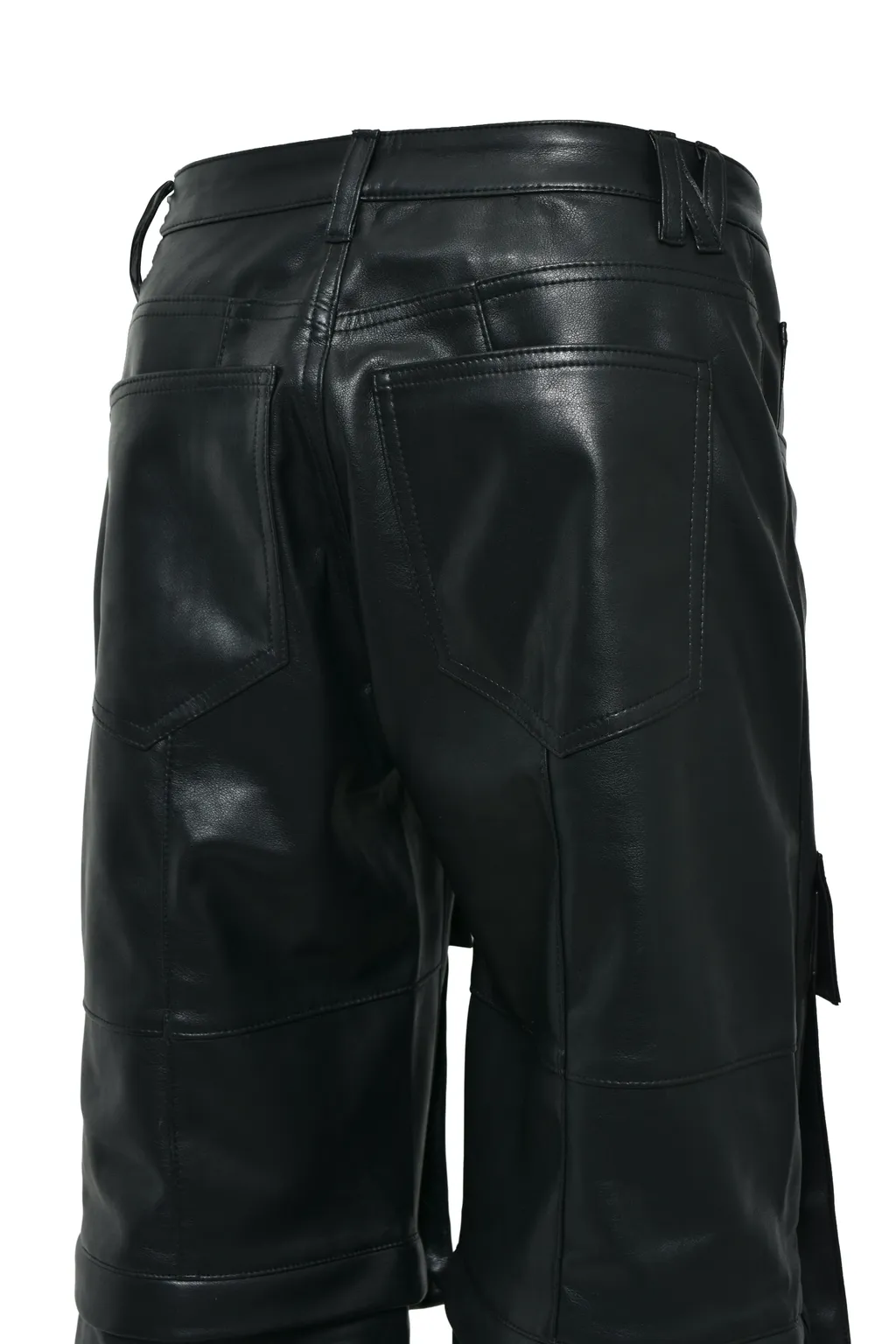 Faux Leather Cargo Pants V2 / Blk