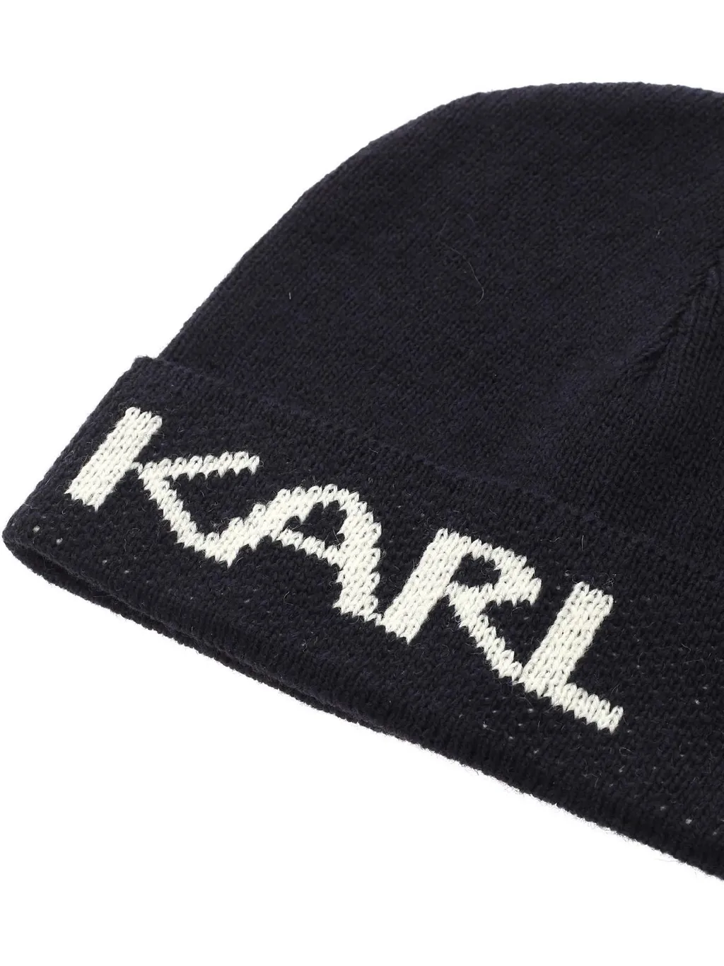 Karl Lagerfeld Logo Intarsia Knitted Beanie