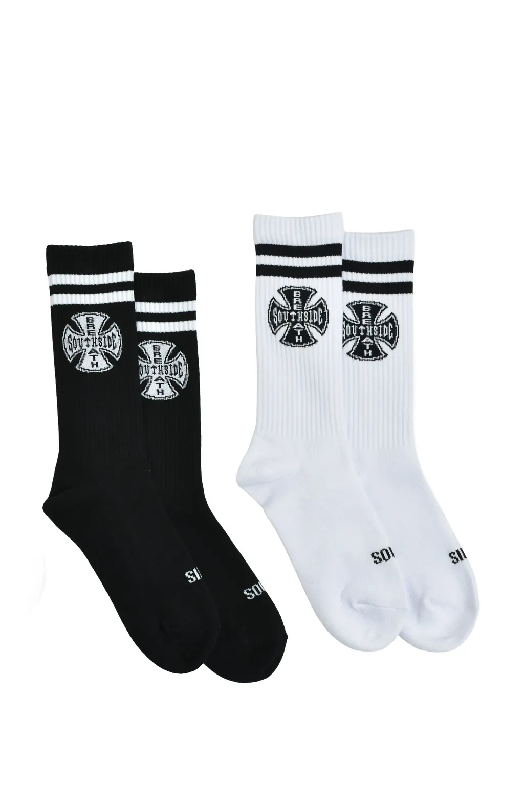 South Side Cross Logo Socks 2Pack / Blk&Amp;Wht