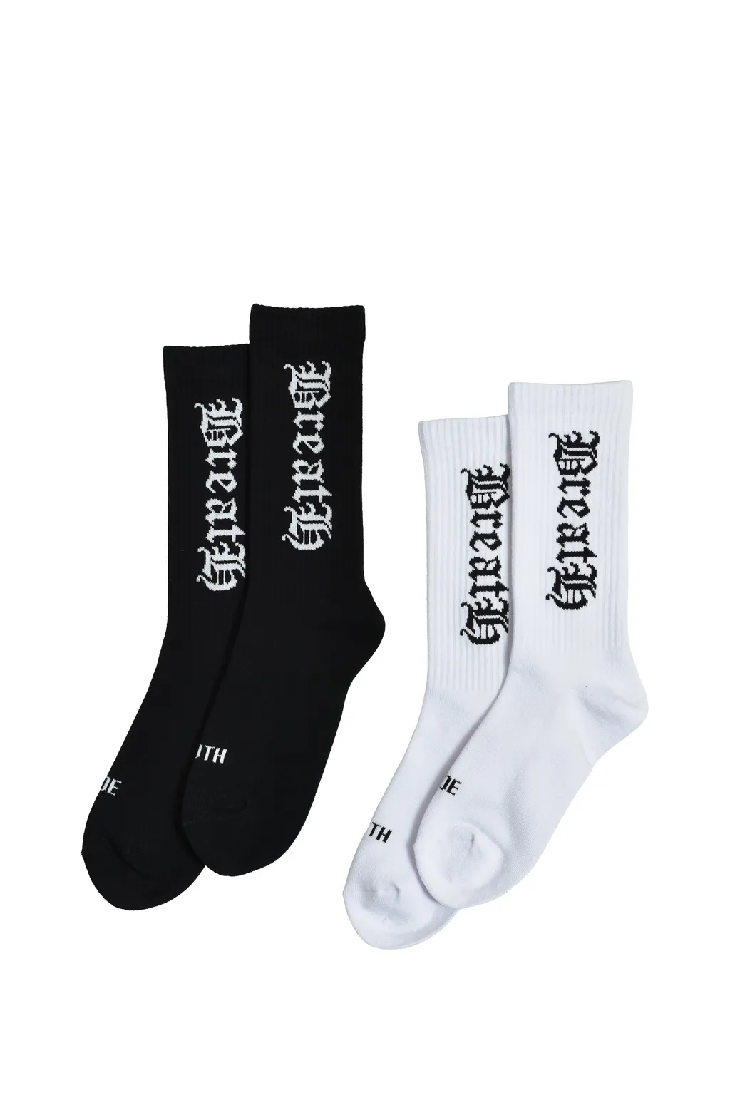 Old English Logo Socks 2Pack / Blk&Amp;Wht