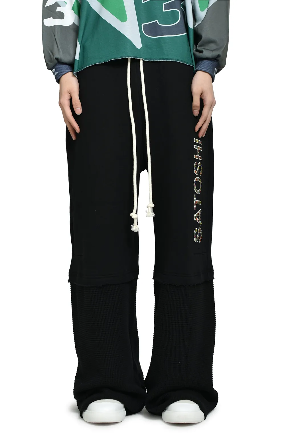 Studded Double Layer Sweatpant / Blk