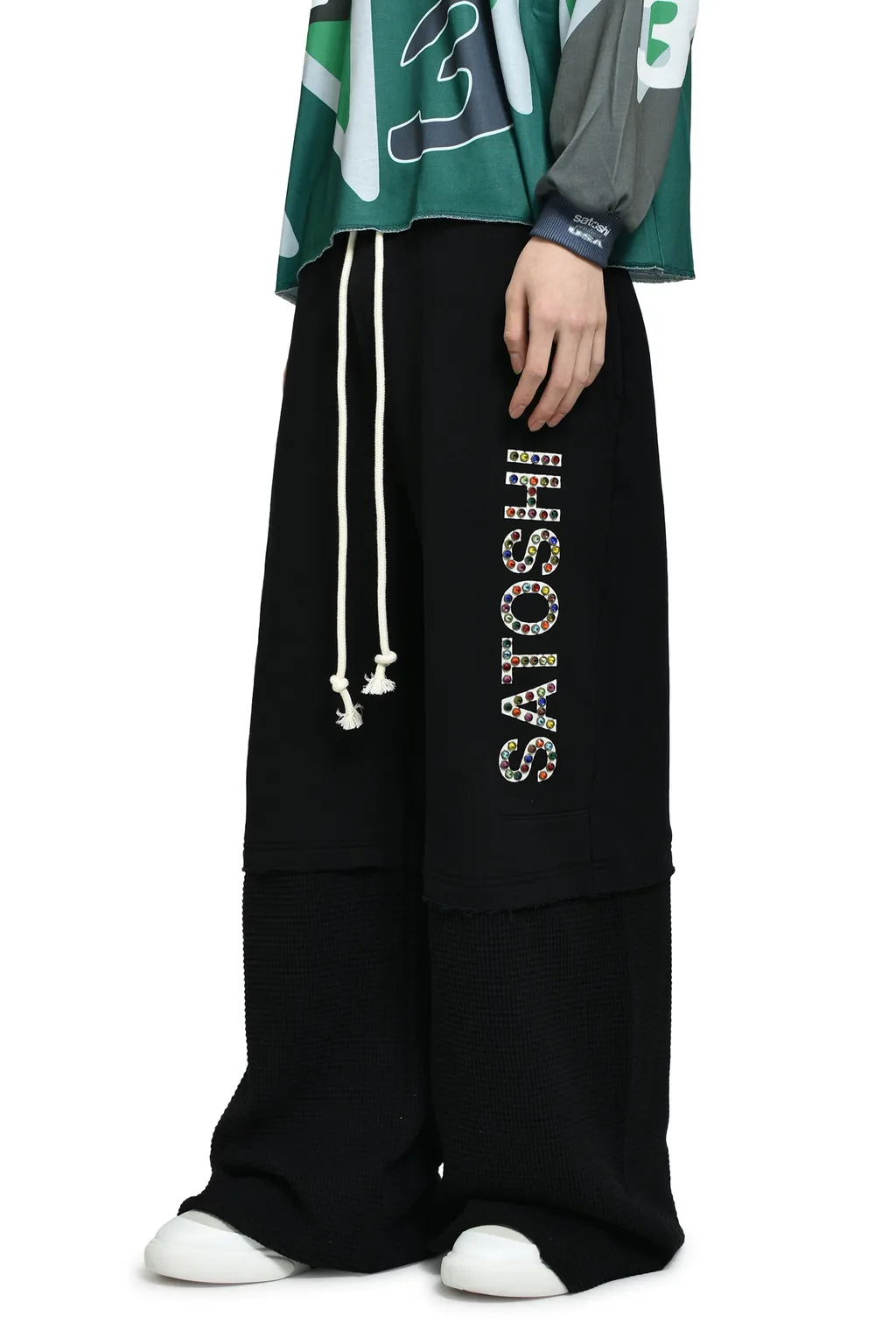 Studded Double Layer Sweatpant / Blk