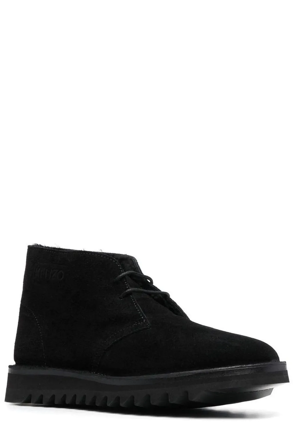 Kenzo Logo Embossed Lace-Up Boots