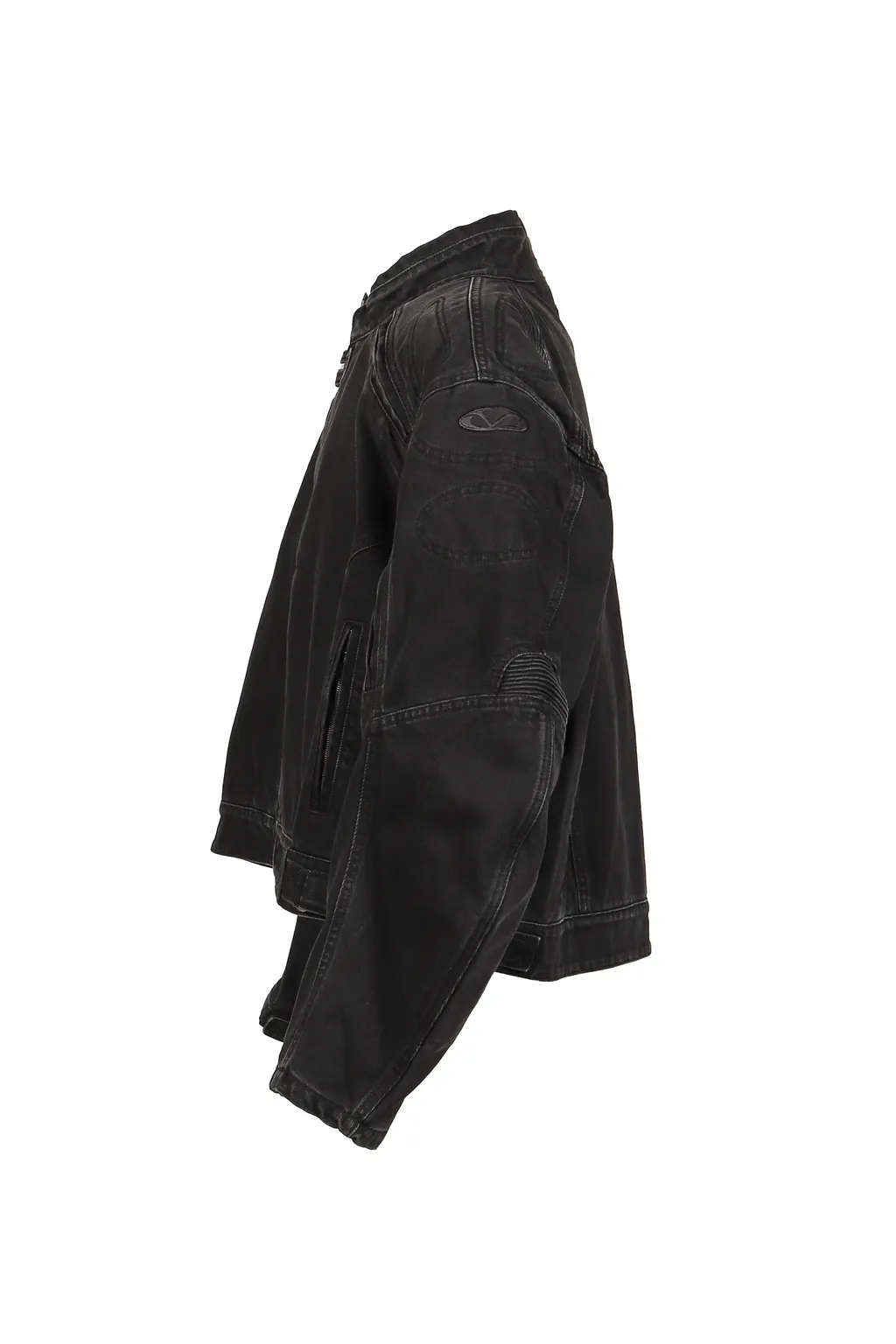 Racing Denim Jacket / Vtg Blk