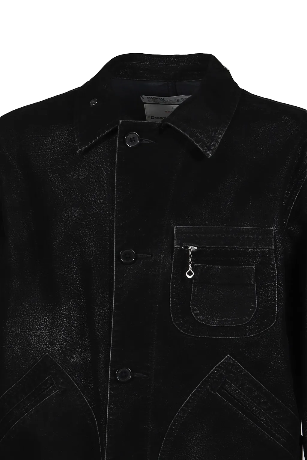 Artificial Leather Hunting Jacket / Blk
