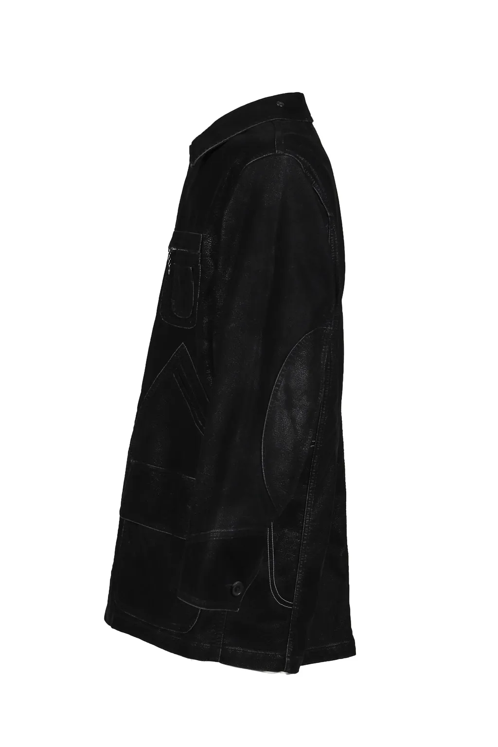 Artificial Leather Hunting Jacket / Blk