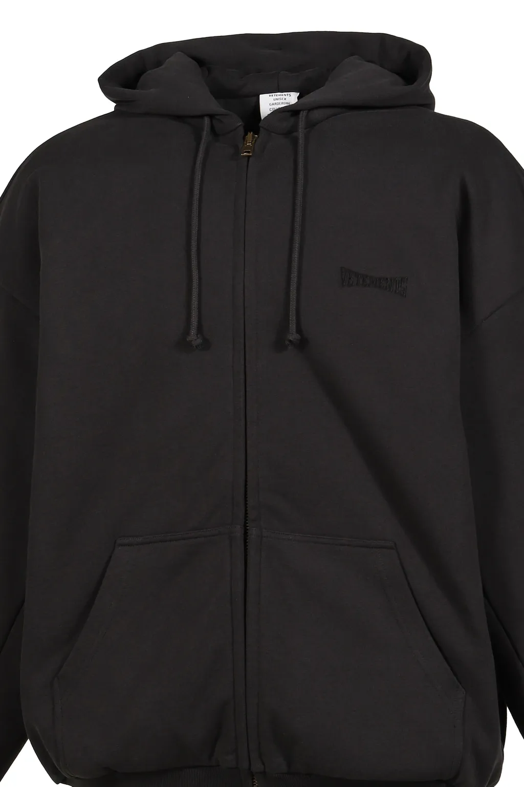 Puffed Oversized Zip-Up Hoodie / Washed Blk
