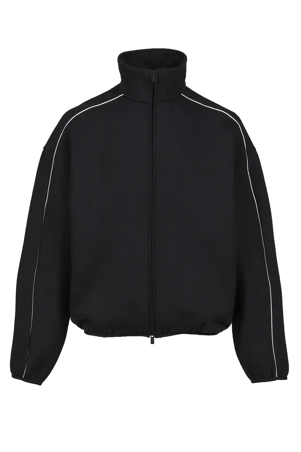 Modern Fit Fleece Track Jacket / Jet Blk/Cloud Wht