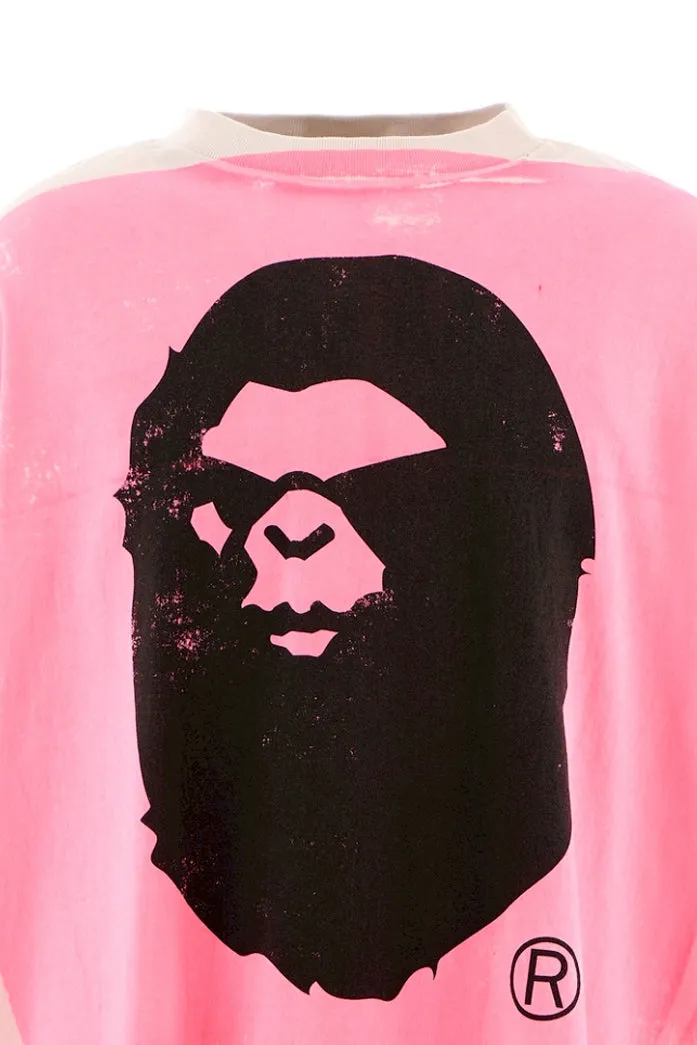 Bape_Ss Tee/Handprint/Wht+Pnk / Wht X Pnk