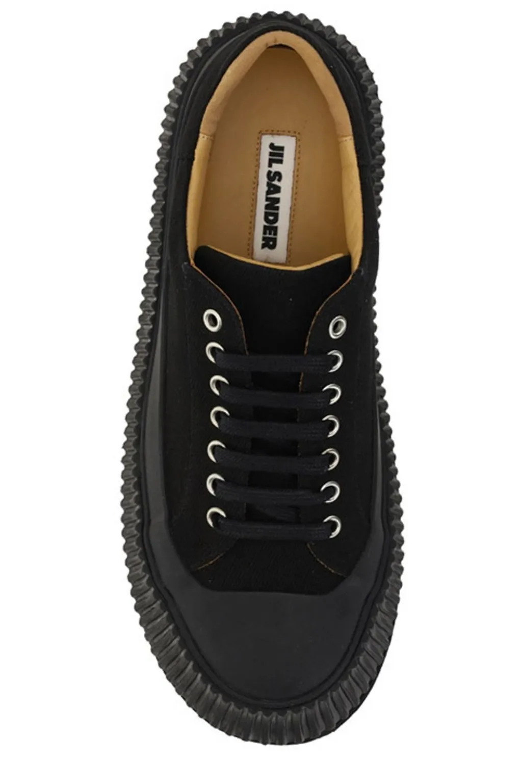 Jil Sander Round Toe Lace-Up Sneakers