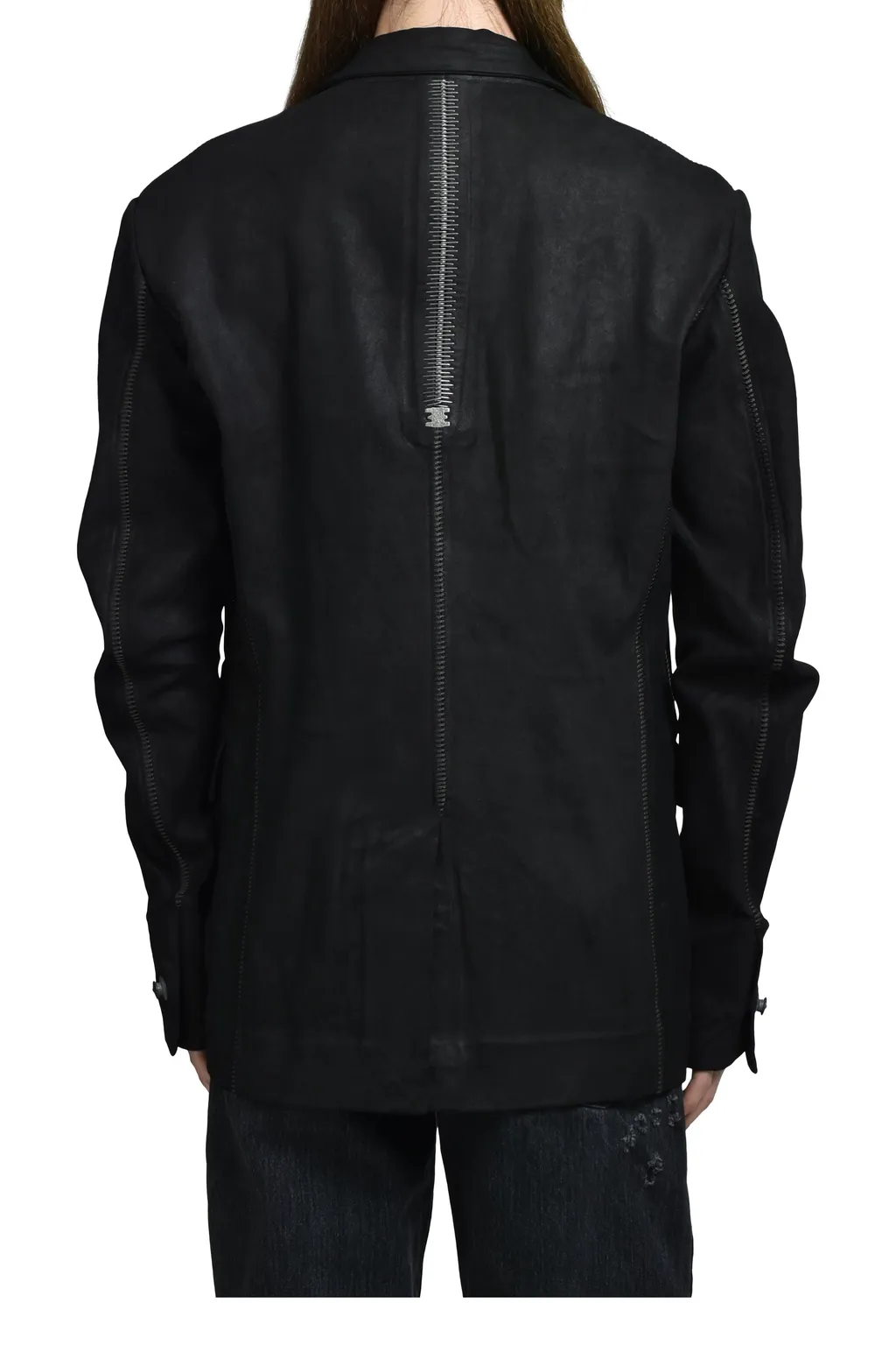 Stretch Leather Classic Blazer / Noir Pionnier