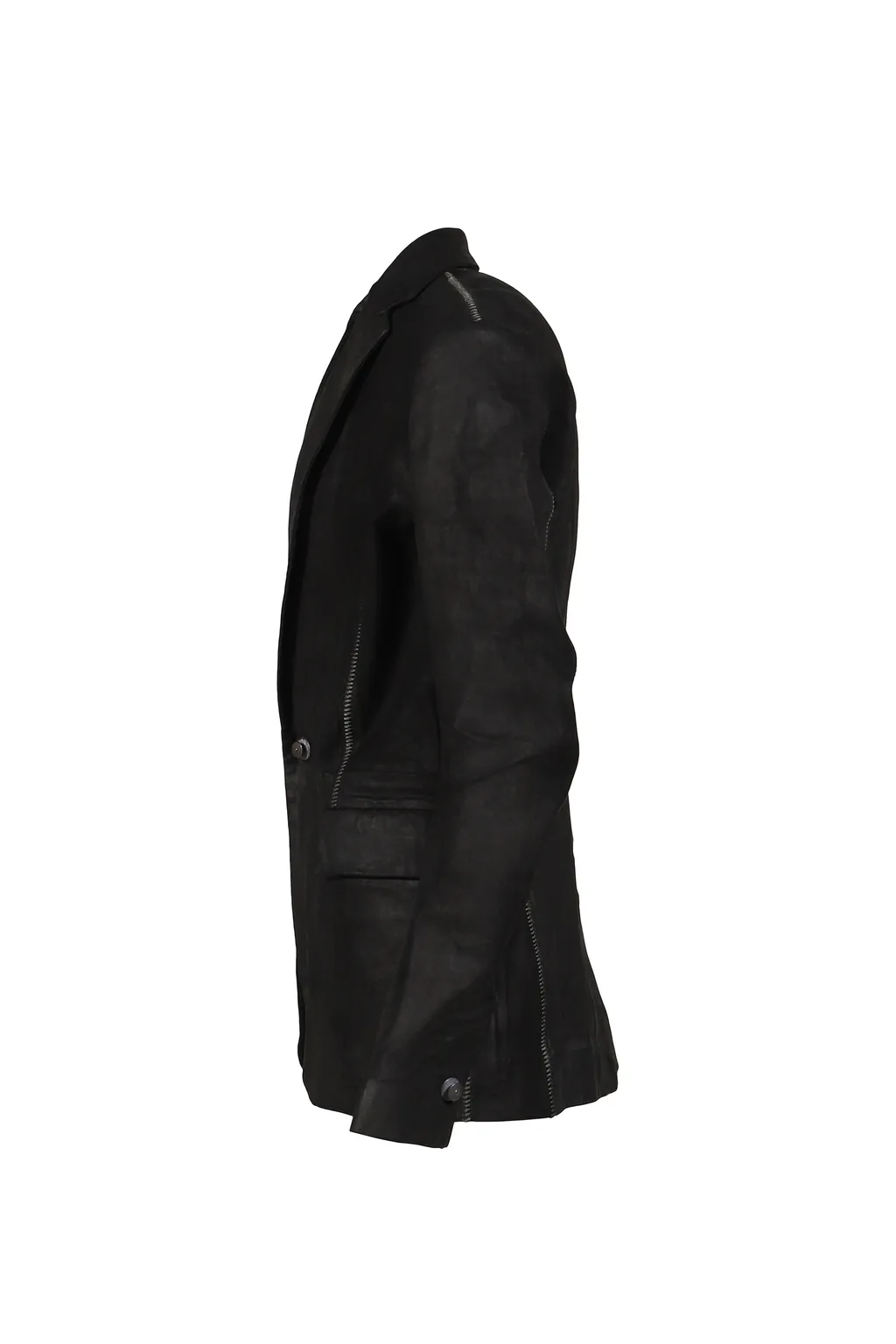 Stretch Leather Classic Blazer / Noir Pionnier