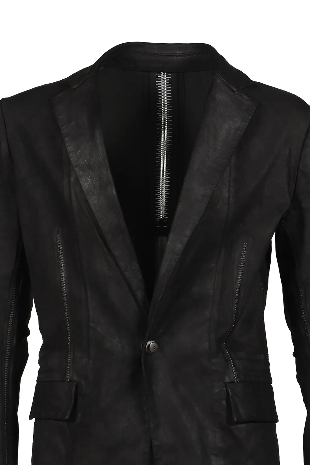 Stretch Leather Classic Blazer / Noir Pionnier