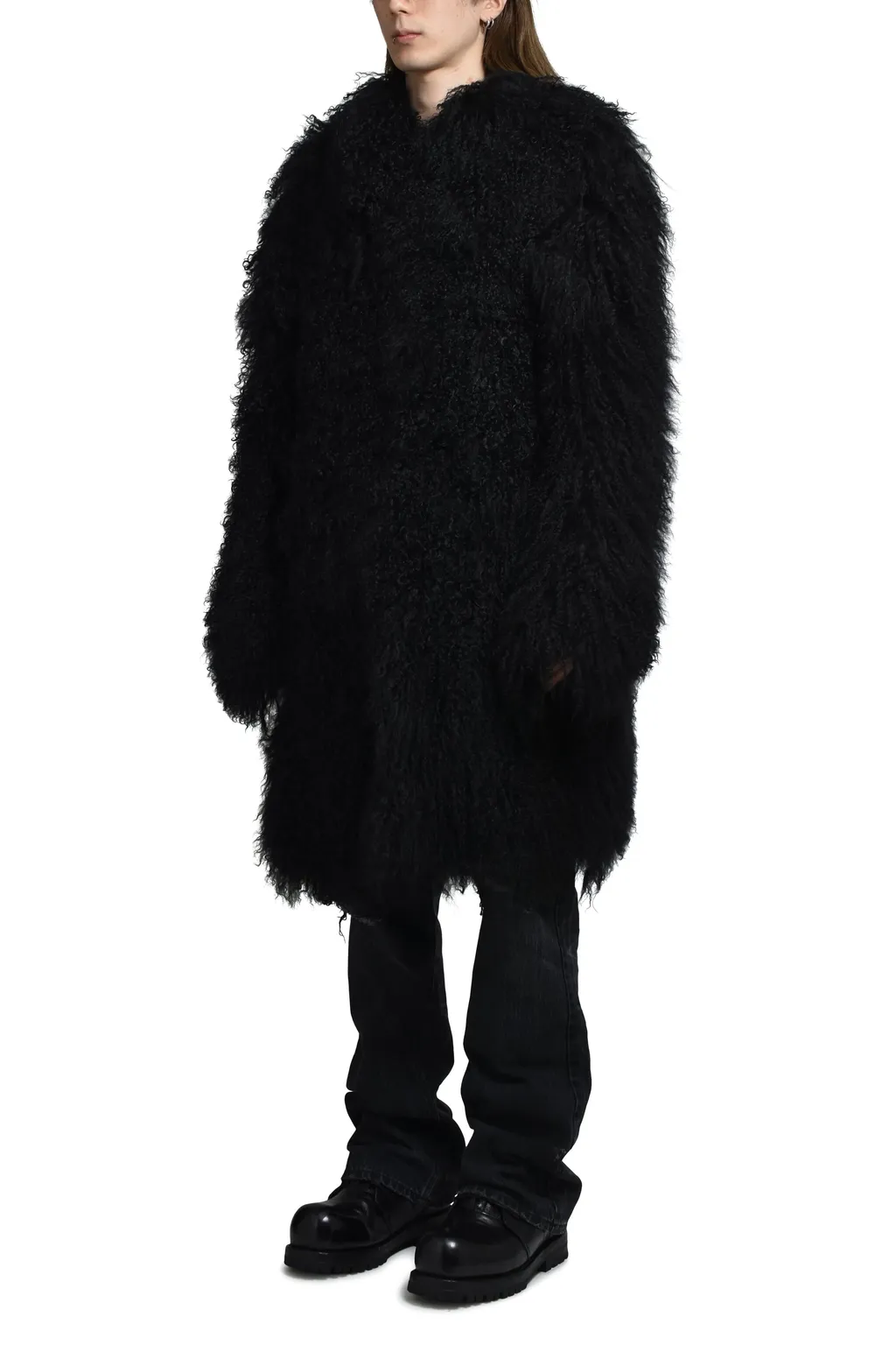 Reversible Mongolian Lambskin Coat / Noir Proxenete