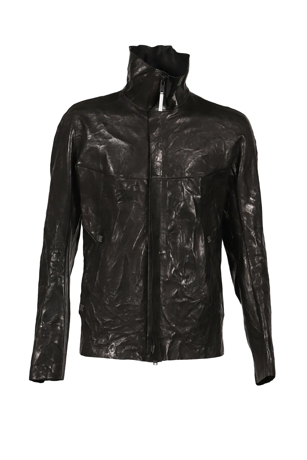 High Neck Leather Jacket / Blk Humanoid