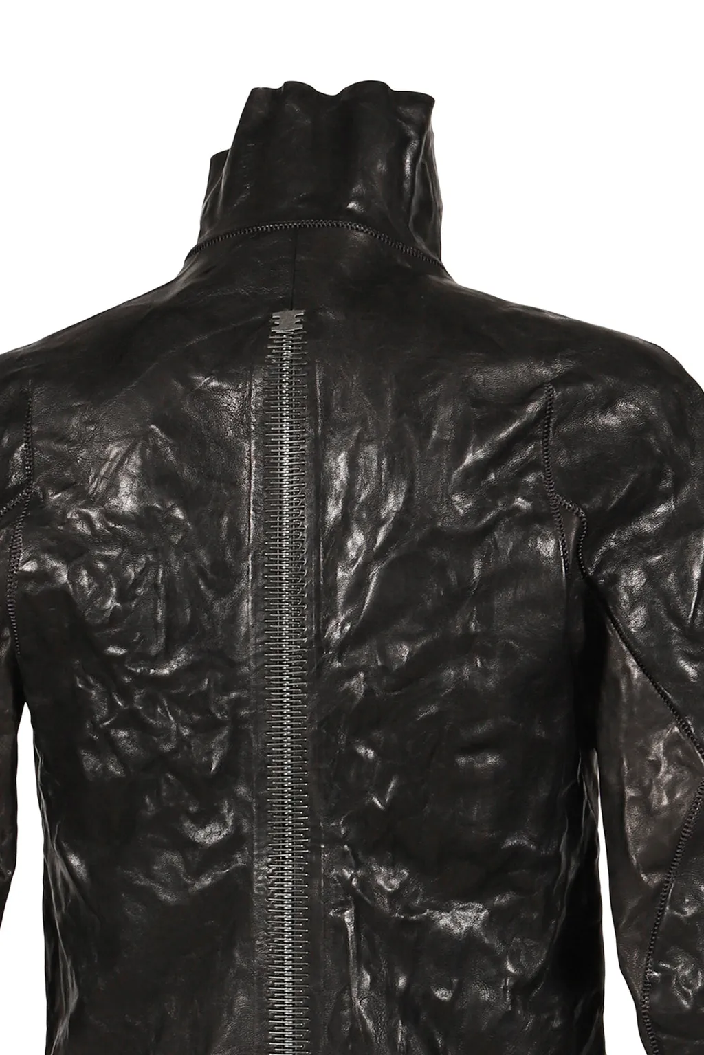 High Neck Leather Jacket / Blk Humanoid