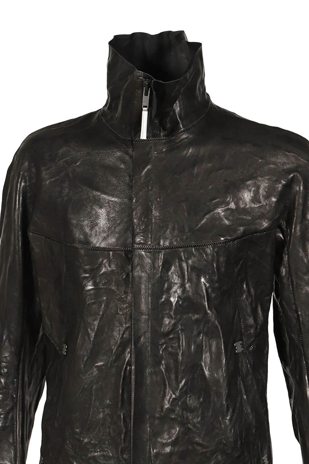 High Neck Leather Jacket / Blk Humanoid