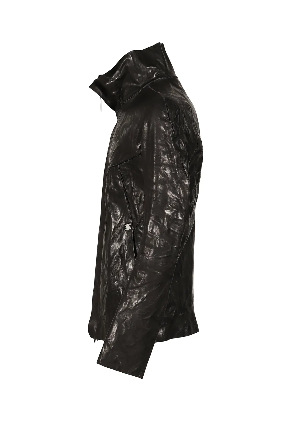 High Neck Leather Jacket / Blk Humanoid
