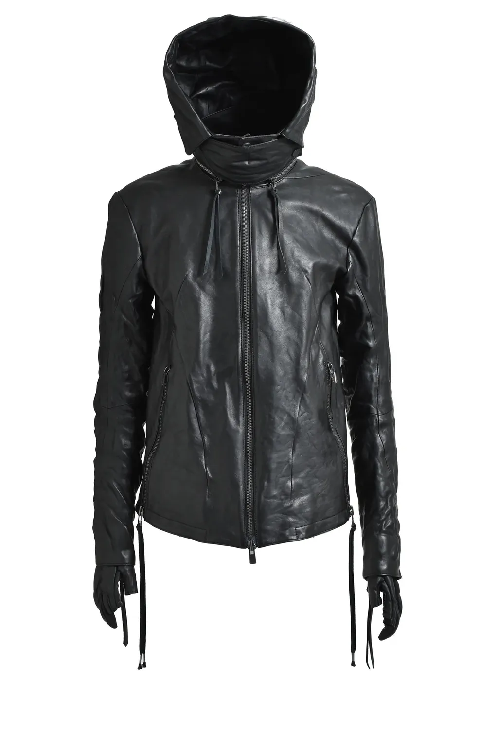 Horse Leather Glove Attached Jacket / Blk