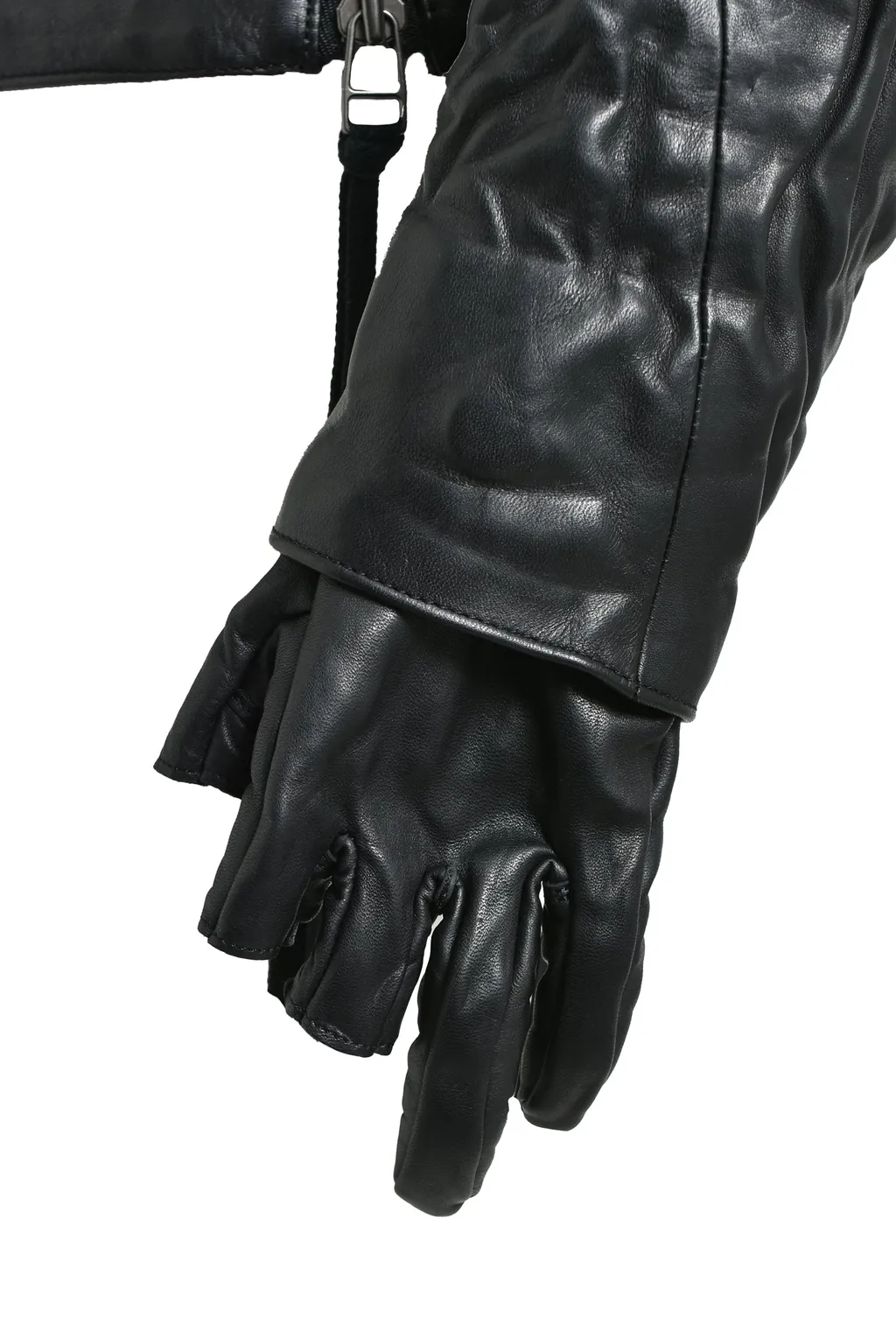 Horse Leather Glove Attached Jacket / Blk