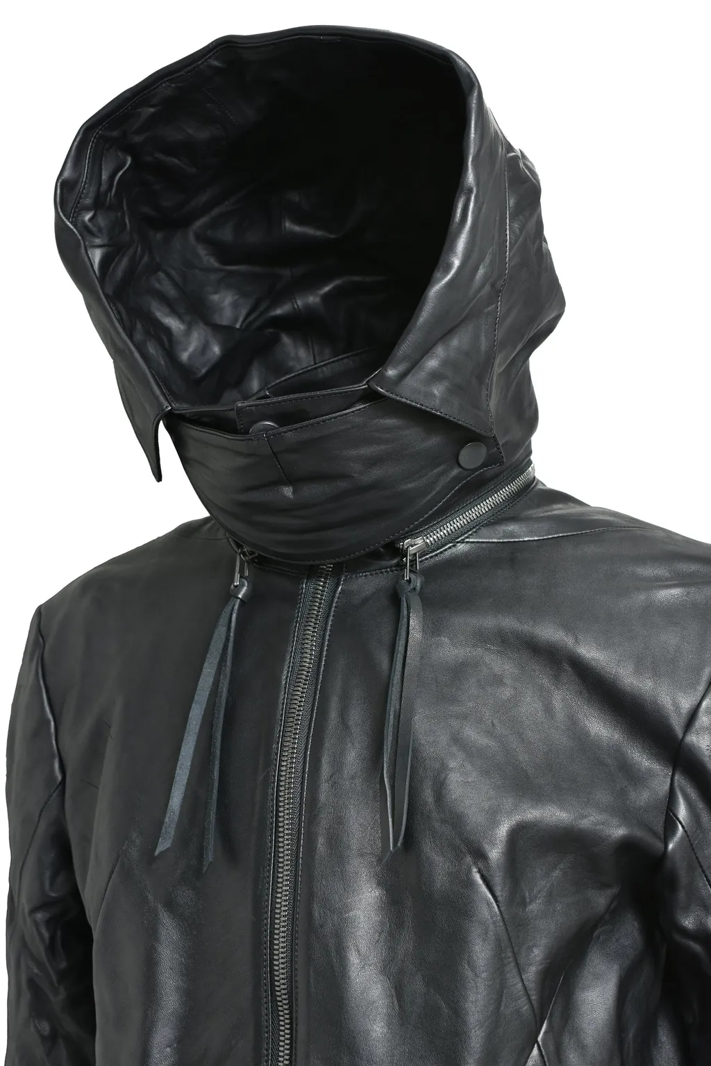 Horse Leather Glove Attached Jacket / Blk