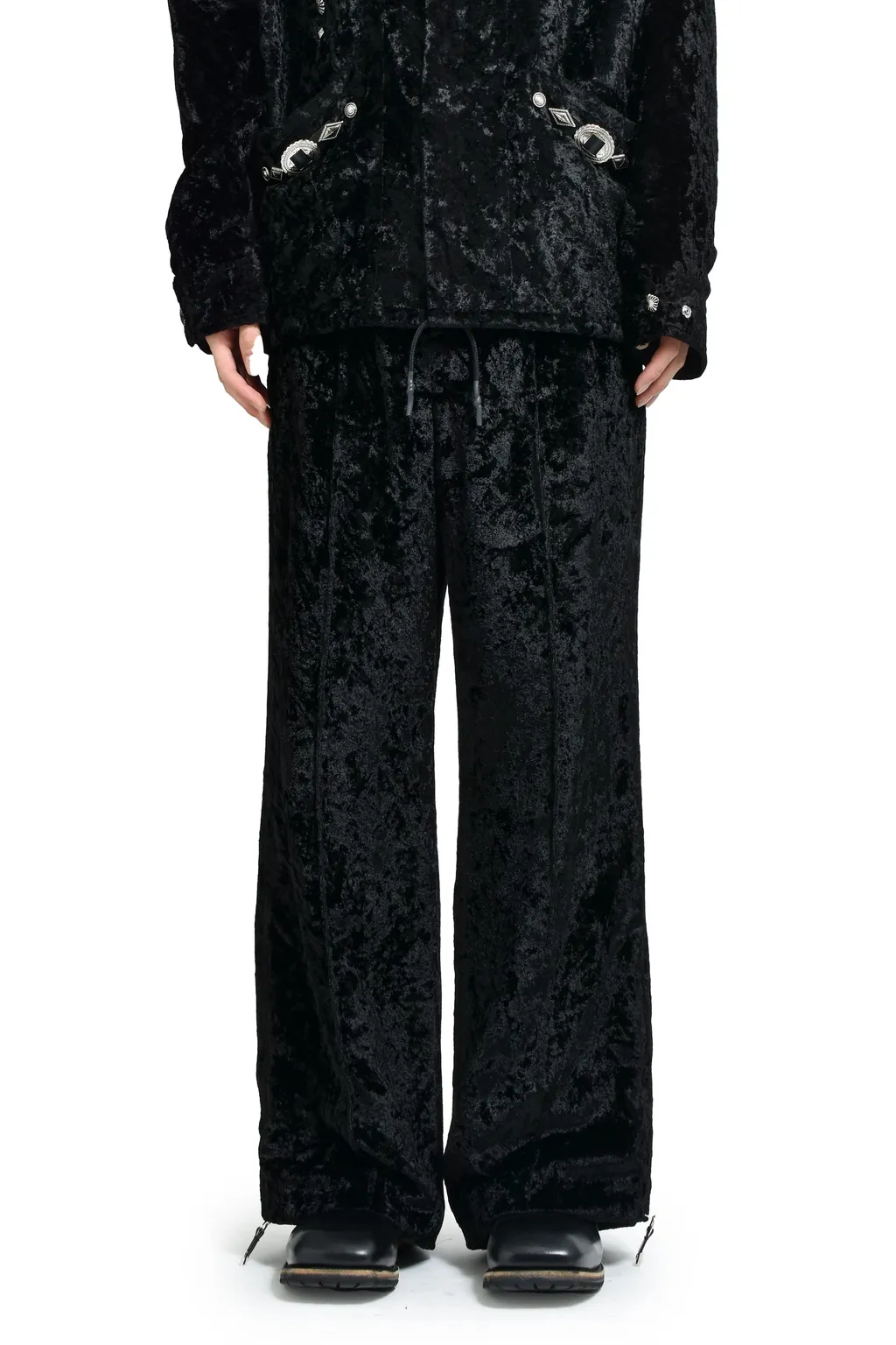 Crush Velvet Pants / Black