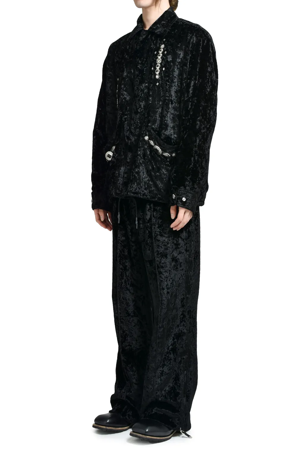 Crush Velvet Pants / Black