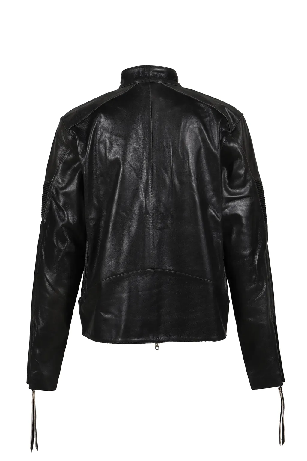 Embossed Leather Biker Jacket / Blk