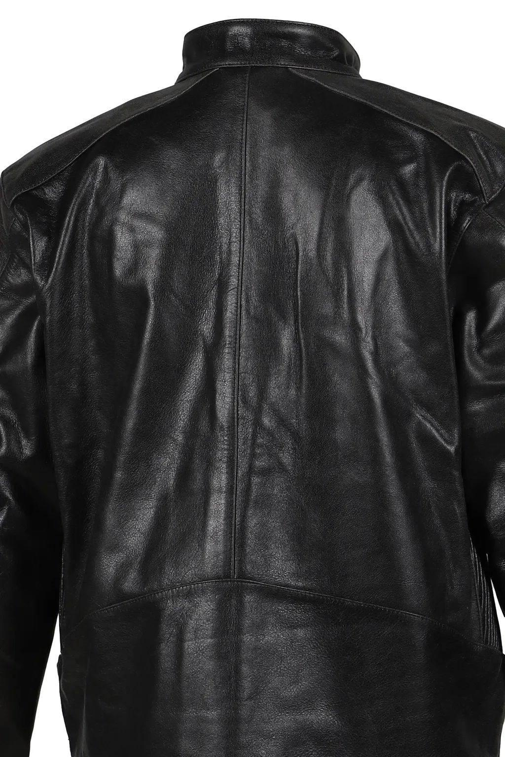 Embossed Leather Biker Jacket / Blk