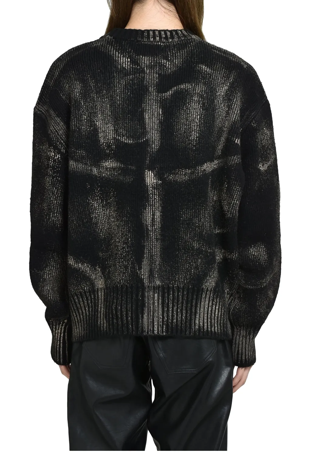 Painted Corset Knit Cardigan / Blk