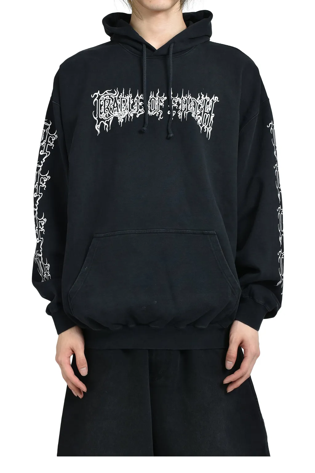 Cof Logo Oversized Hoodie / Washed Blk