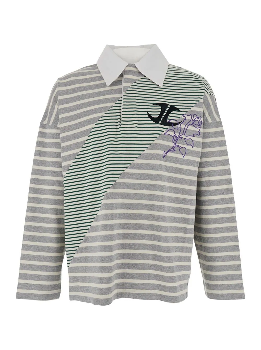 Jordanluca Striped Long-Sleeve Polo Shirt