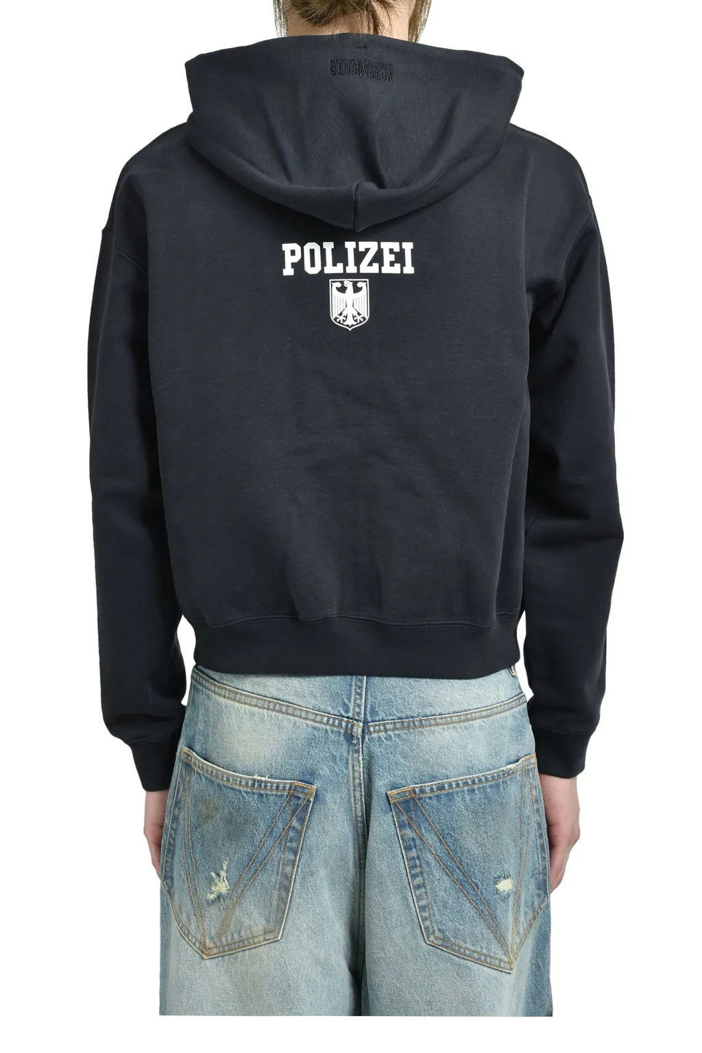 Polizei Fitted Zip-Up Hoodie / Blk