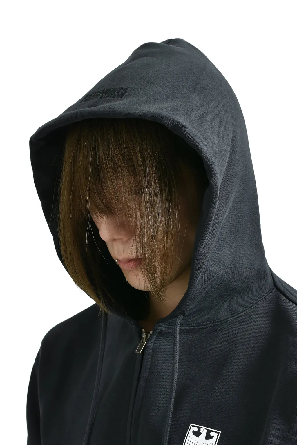 Polizei Fitted Zip-Up Hoodie / Blk