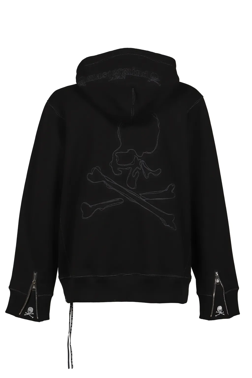 Stitched Zip-Up Hoodie / Black