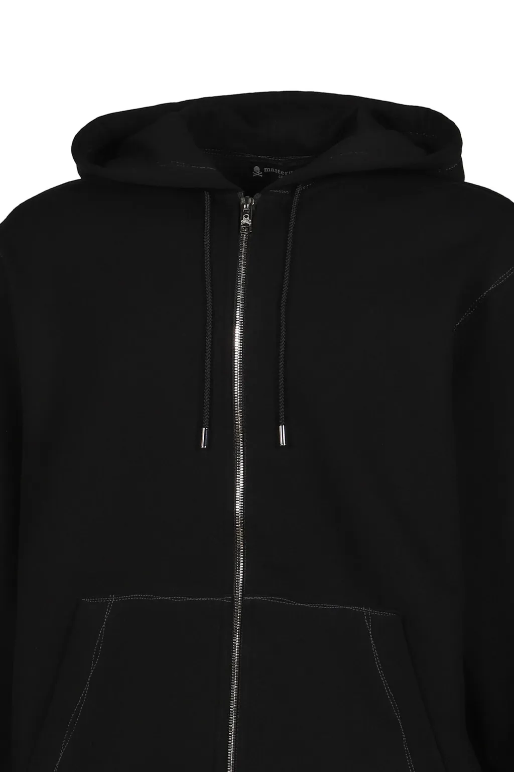 Stitched Zip-Up Hoodie / Black