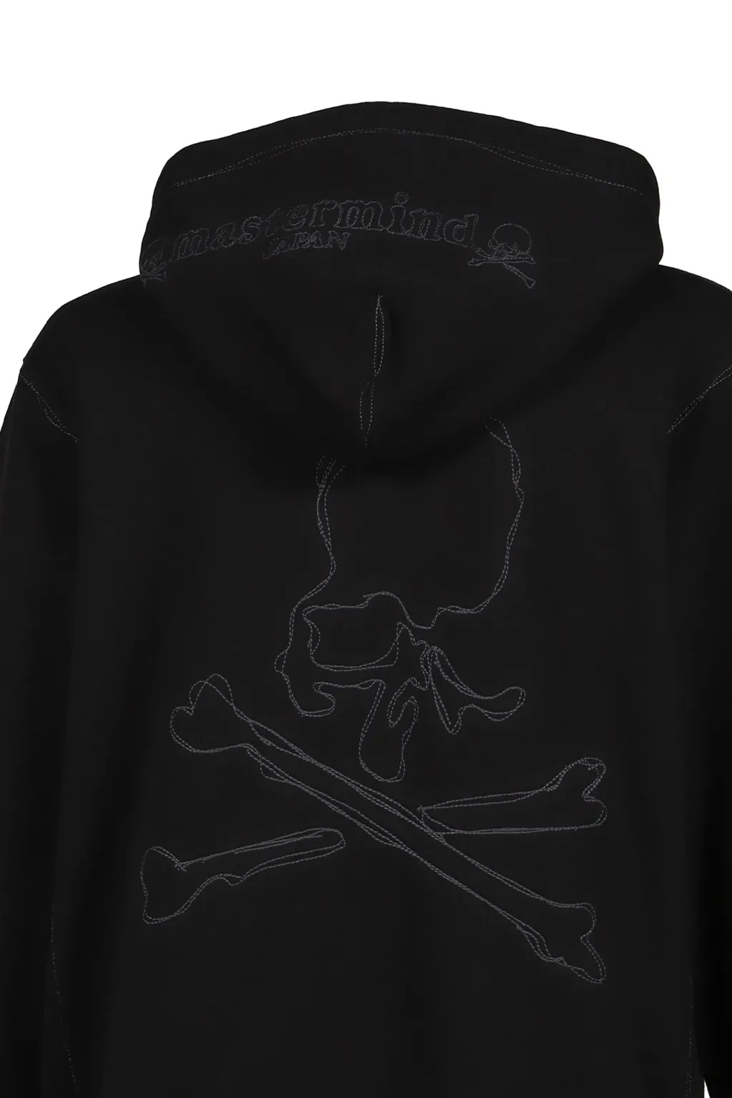 Stitched Zip-Up Hoodie / Black