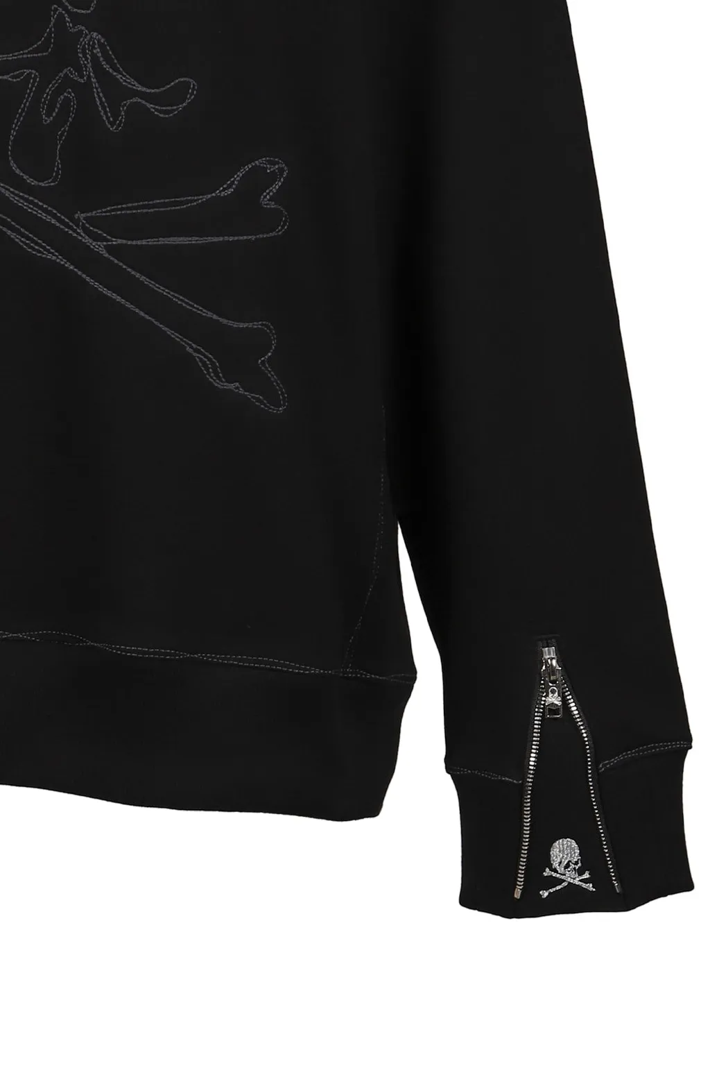 Stitched Zip-Up Hoodie / Black