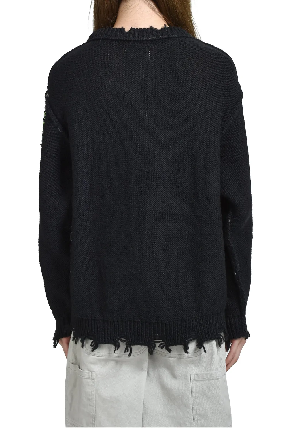 Glow-In-The-Dark Skull Knit Pullover / Blk